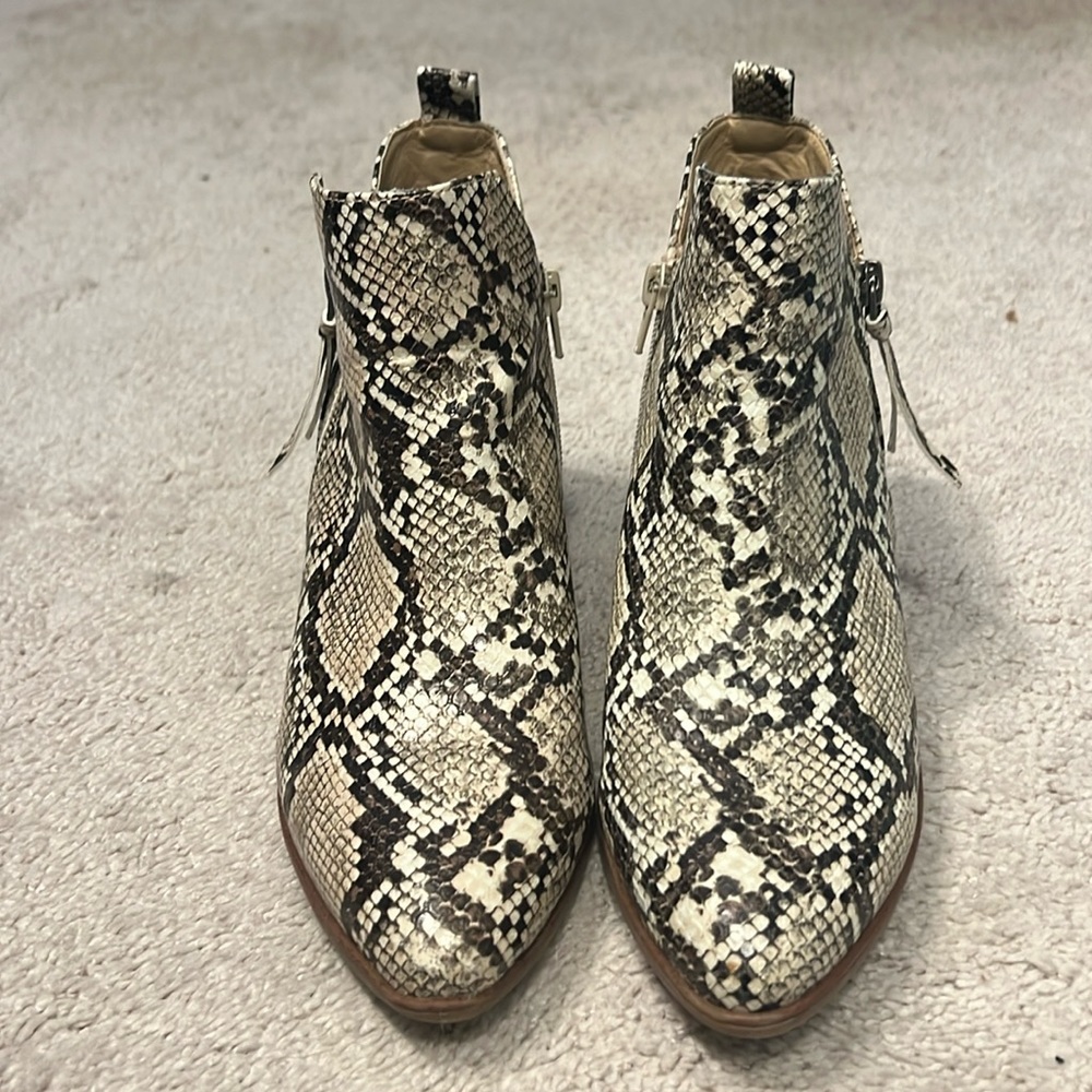 Faux snakeskin boots